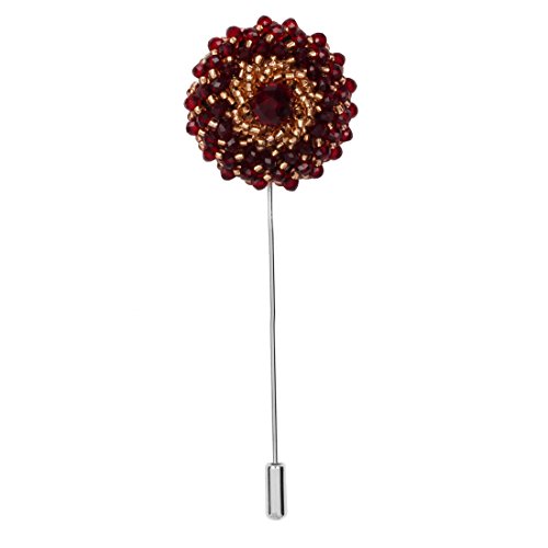 Image of Peluche Crystal Flower Brooch /Lapel Pin for Men