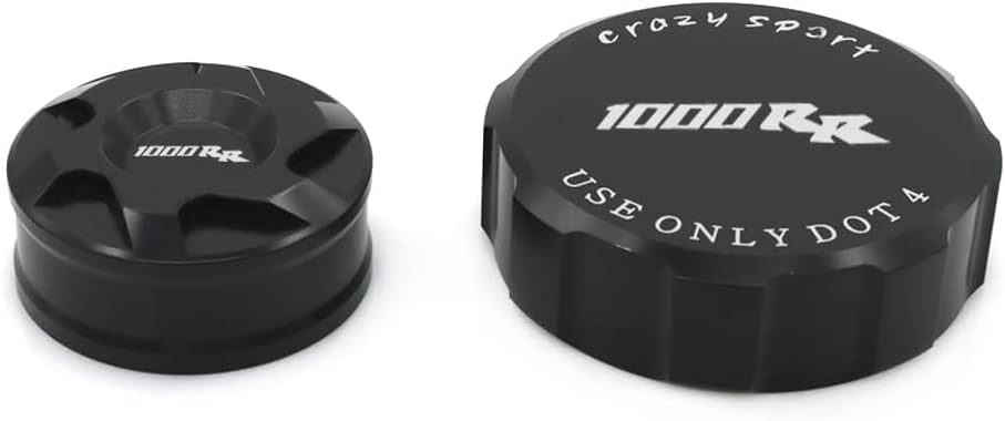 crazy sport Front Rear(2008-2019) Brake Clutch(2004-2007) Fluid Reservoir Cover Fits For HONDA CBR1000RR 1000RR 2004-2019 Tank Cap Motorcycle Accessories Motobike (Black)