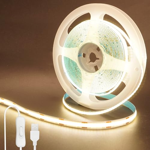 Tira LED COB USB 5V con Interruptor 3M Luz Natural miniatura 1