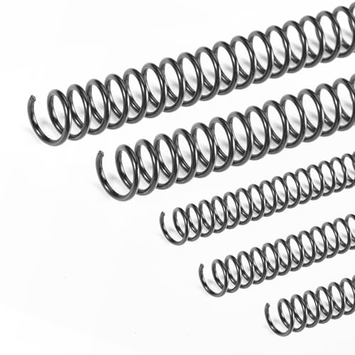 Binditek 200 Pack Plastic Spiral Binding Coils 6mm (1/4) & 8mm (5/16) 4:1 Pitch Black for Letter Size 48 Loops 100 Pack Each Size for Students and Coworkers