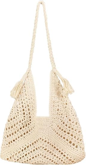 Image of Boho Straw Bags for Women Large Woven Tote Bag Straw Beach Bag Shoulder Bags Purse Handbags Summer Straw Hobo Bag