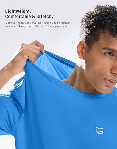 Image of G Gradual Men's Sun Protection Swim Shirt UPF 50+ Rash Guard Short Sleeve Quick Dry Water Hiking Workout Shirts for Men