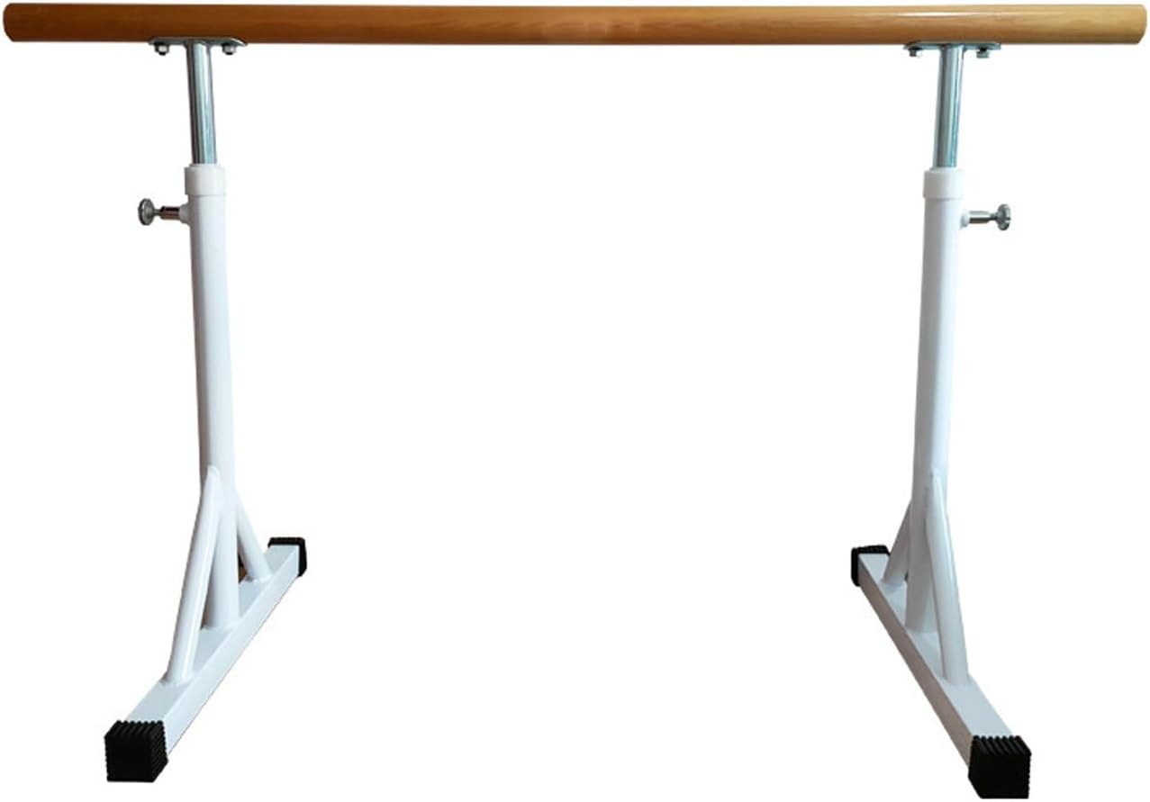 Ballet Barre Professional Lifting Ballet Bar Wooden Freestanding Dancing Stretching Pole Heavy Duty Adjustable Mobile Dance Stick for Studio Home Dance Room(1.5m)