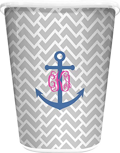 Rnk Shops Monogram Anchor Waste Basket - Single Sided (White) (Personalized) #TOP28