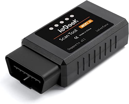 ieGeek WiFi Outils de Diagnostic Voiture Mini Adaptateur sans-Fil, on-Board Diagnostics, Boitier Diagnostic d'Erreur pour Système Moteur, Compatible avec iOS et Android- 3000 Code Base de Données