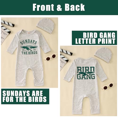 CM C&M WODRO Newborn Baby Boy Girl Football Outfit Sundays We Watch Football with Daddy Jumpsuit Funny Infant Romper Onesie2