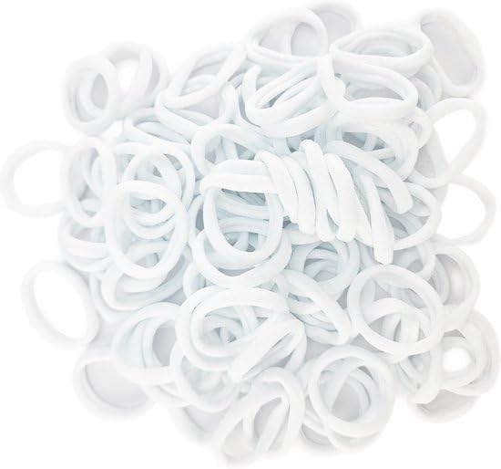 Gomas de pelo - 50 piezas - elástico de color blanco