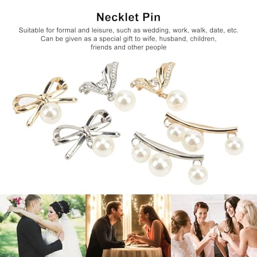Image of Pearl Brooch, 18Pcs Women Brooch Pins Faux Pearl Pins Sweater Shawl Pins Clips Neckline Safety Clothing Dresses Decoration
