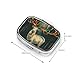 Majestic White Elk with Colorful Antler Pill Box with Mirror 2 Compartments Square Pill Organizer for Pocket