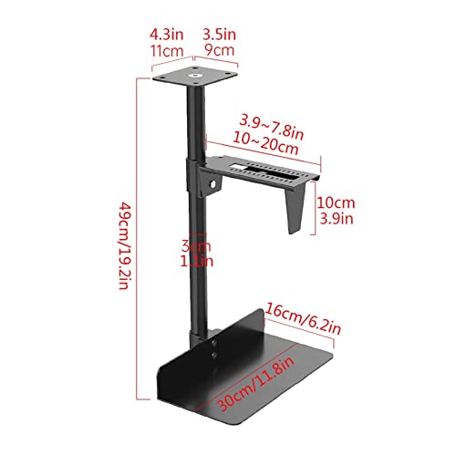Soporte para CPU metálico con pintura, soporte ajustable para PC con giro de 360° para montaje debajo del escritorio miniatura 2
