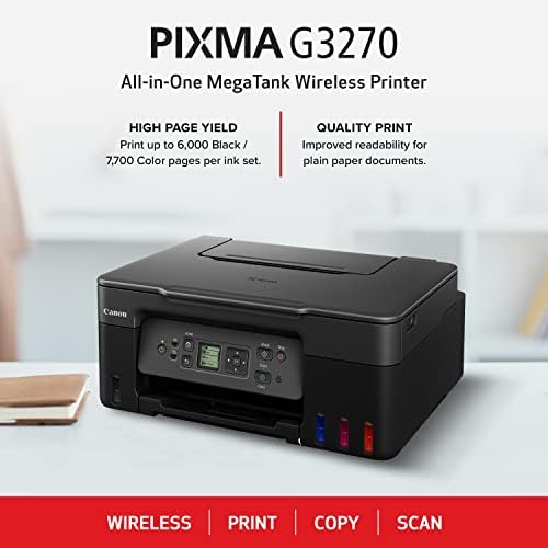MegaTank G3270 All-in-One Wireless Inkjet Printer.