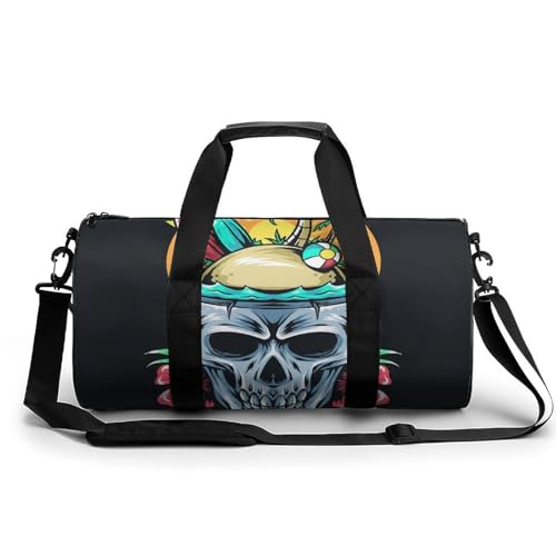 Sac de sport gym plage de crânes tropicaux motif exotique 45cm