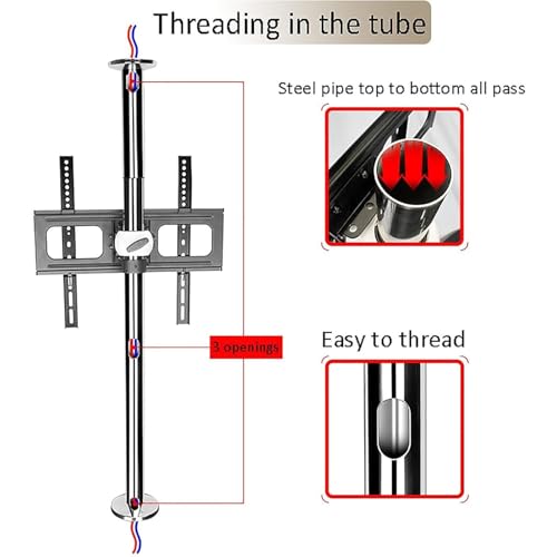 Support mural TV réglable et base rotative en acier pour écran LCD - 4