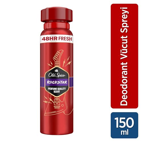 Old Spice Rockstar dezodorant do ciała dla mężczyzn, 150 ml, świeżość 48 h, długotrwały zapach w jakości perfum, 0% soli aluminium, (artykuł może być dostarczany z "alternatywnym wzorem")