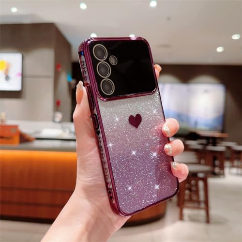Coque Samsung A14 5G anti-choc silicone violet à paillettes pour éviter les rayures