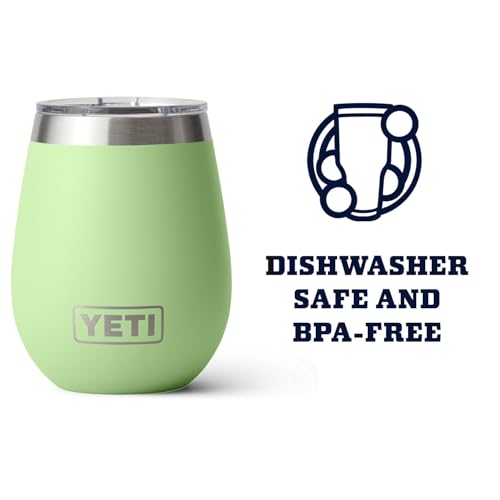 Image of YETI Rambler 10 oz Wine Tumbler, Vacuum Insulated, Stainless Steel with MagSlider Lid, Key Lime