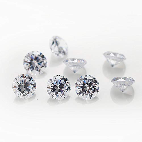 25Pcs 8.5Mm 5A Round Machine Cut White Cubic Zirconia Stone Loose Cz Stones Jiangyuangems (8.5Mm) #TOP5