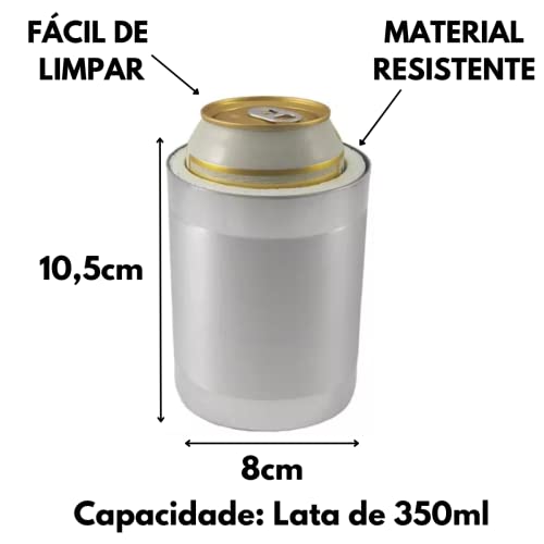 Kit Com 06 Porta Lata Térmico Cerveja Refrigerante 350ml Alumínio Escovado