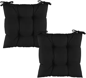 Kit 2 Almofadas Decorativa Futon Assento De Cadeira Sofá Pallet Banco Diversas Cores 40x40cm Macio(Preto)