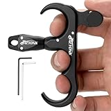 Bow Release for Compound Bow,Aluminum 360°Rotatable Black 3 Finger Archery Thumb Release Trigger,Thumb Release for Compound Bow Release,Bow Thumb Release,Archery Release Aids for Youth or Adults