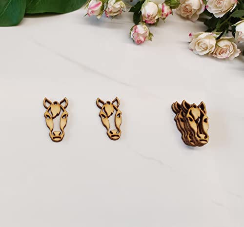 30Pcs Of Horse Head Earrings Unfinished Wood Blanks,Unfinished Laser Cut Wood Shapes For Earrings Jewelry Crafts (1.7Inch) #TOP3