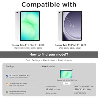 ProCase 2 Pack Screen Protector for Galaxy Tab A11 Plus 2025 / Tab A9 Plus 11 Inch 2023, HD Tempered Glass 9H Film Guard for Tab A11+ / A9+ 5G 11"