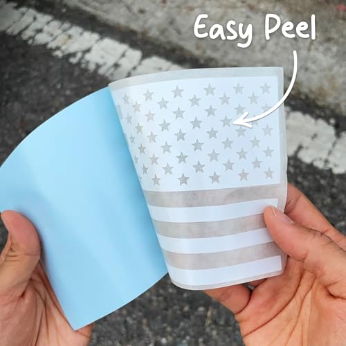 Image of GRITKULTURE Matte Subdued American Flag Decal Stickers 2 Pack for Cars, Trucks, Hard Hats, Laptops, Tumblers, and Window Police Military Tactical US Flag (Matte White)