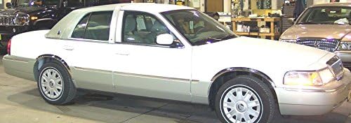 QMI 480702 -Fender Trim Compatible with Mercury Grand Marquis and Ford Crown Victoria (Half Arch) Mirror Polished Stainless Steel Wide Width Set Of 4