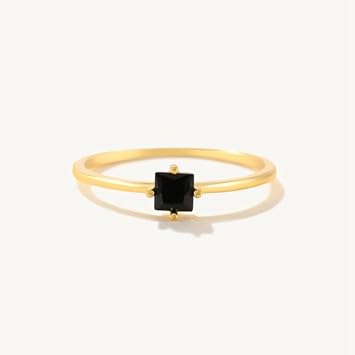 Square Black Diamond Ring 100% 925 Sterling Silver Aniros Gold Ring for Women Luxury Fine Jewelry Wedding Ring Bijou