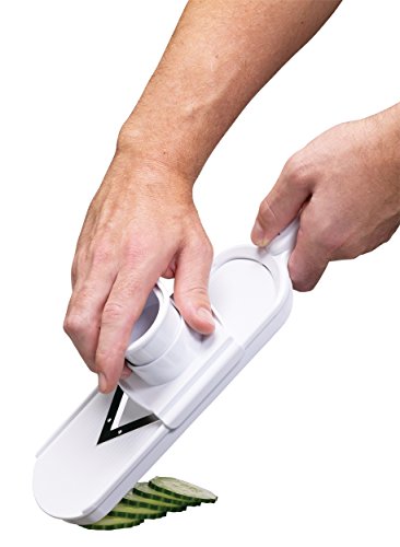 Kitchencraft Mandoline Vegetable Slicer With V Shaped Blade, Stainless Steel / Plastic, White, 32 X 11 Cm #TOP1
