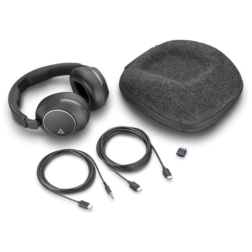 Plantronics Voyager Surround 80 UC,USB-C, USB-C/A Adapter, (VS80T, BT700C), Black, WW​