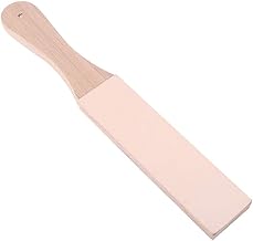 Wooden Leather Polish Sharpening Strop Handle Leather Sharpening Strop Wooden Handle Multifunctional DIY Leather Craft Polish Sharpening Strop