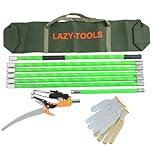 Manual Pole Saw Tree Pruner - Long Reach Pruning Saw with Scissor Head, 65Mn Steel Blade & Carry Bag - Lightweight Telescopic Tree Trimming Tool (7m Long)