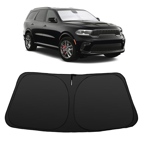 Image of Windshield Sun Shade for 2015-2023 Dodge Challenger | Foldable, Full covered for windshield, Block UV Rays, Heat Reduction, Easy to install, Keeps Car Cooler