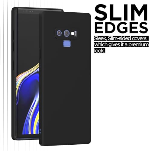 Image of Outlouders Back Cover for Samsung Galaxy Note 9 | Camera Protection | Durable Soft Matte Silicone Bumper Case (Black)