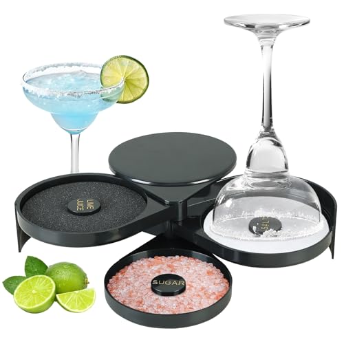 weyleity 3-Tier Bar Glass Rimmer Bartender Tool with Sponge