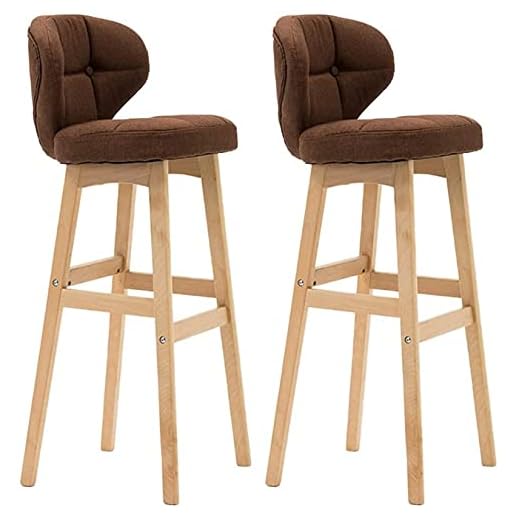 Klassisk Moderna High Bar Pools Set med 2, KöK Hem Frukost Counter Bar Stolar, Comfy Soft Cushion Barstols, 78cm Stol Frame Pub Seat (Color : Brown)