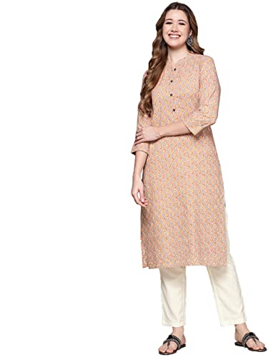 Image of anubhutee Women Ethnic Motifs Printed Woven Design Pure Cotton Kurti and Pant