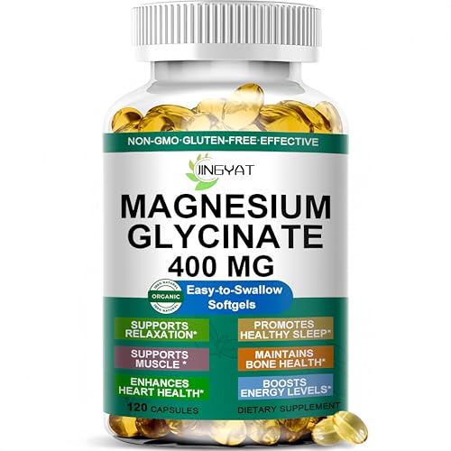 Magnesium Glycinate Softgels - High Absorption Pure Magnesium Glycinate 400mg for Sleep Calm Muscle Relaxation Heart Bone & Nerve Support for Women & Men - 100% Chelated & Purified Supplement