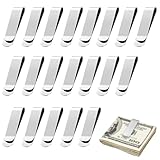 20er-Packung Edelstahl Geldklammer Herren,Silber Money Clip,Geldklammer,Geeignet Für Banknoten,Quittungen,Scheine Und Kreditkarten