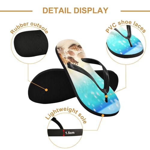 Nander Beautiful Beach Scenery Sandal Flip Flops of Men's & Women's,Beach Slippers Flip Flops Shower Shoes2