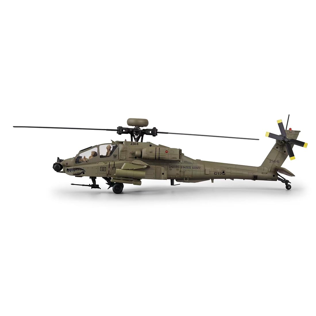 Elicottero militare C170 AH-64D RC per principianti, scala 1:48, 2.4G 6CH Flybarless con motore brushless, posizionamento del flusso ottico, mantenimento dell'altezza TOF, volo posteriore