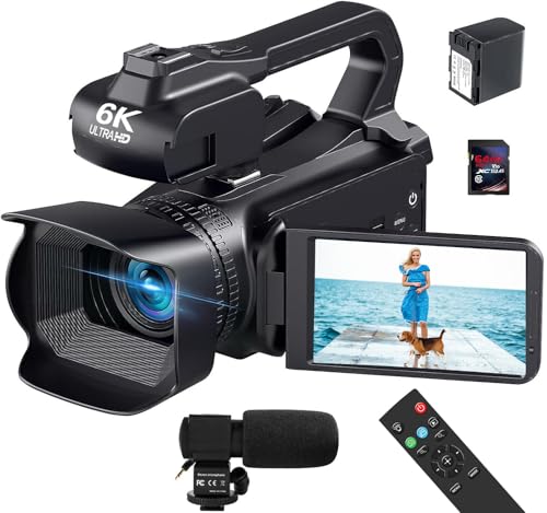 Videokamera 6K 64MP Camcorder für Vlogging, IR Nachtsicht YouTube Kamera WiFi Videocameras, 4.0-Zoll Touchscren 18X Digitalzoom Webcam Camera mit Mikrofon, Batterie, Handstabilisator und Fernbedienung Videokamera 6K 64MP Camcorder für Vlogging, IR Nachtsicht YouTube Kamera WiFi Videocameras, 4.0-Zoll Touchscren 18X Digitalzoom Webcam Camera mit Mikrofon, Batterie, Handstabilisator und Fernbedienung
