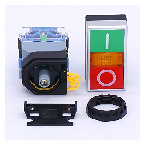 Bouton poussoir 22mm 10A 440V avec commutateur NO NC et voyant LED 110V