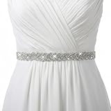 DOPENSPI Ceinture de mariée avec strass argentés - Ceinture de mariée - Ceinture de mariage tressée pour mariée, demoiselle d'honneur, femme, mariage, fête