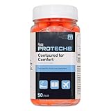 Flents Protechs Foam Ear Plugs, Contoured for Comfort, Ideal for Work with Loud Noise, Heavy Machinery, Construction, Studying & Traveling, NRR 32, Orange, Easy to Use, 50 Pair