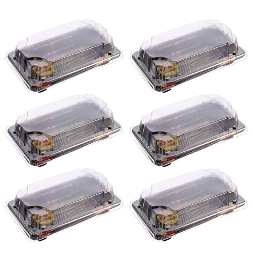 Cabilock 50 cajas de embalaje desechables para sushi con tapas transparentes, contenedores portátiles de almacenamiento de alimentos, contenedores Bento, bandeja de sushi para pasteles, postres
