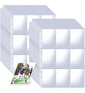 1800 Pockets Card Sleeves Binder Sheets, Double-Sided Trading Card Pages Sleeves, Clear Baseball ...
