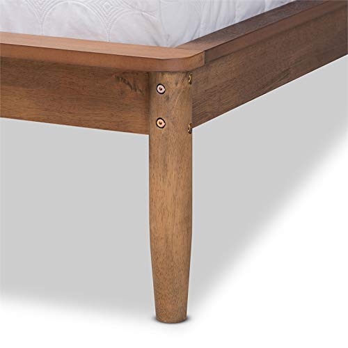 Baxton Studio Sadler Ash Walnut Brown Finished Wood Queen Size Platform Bed #TOP2