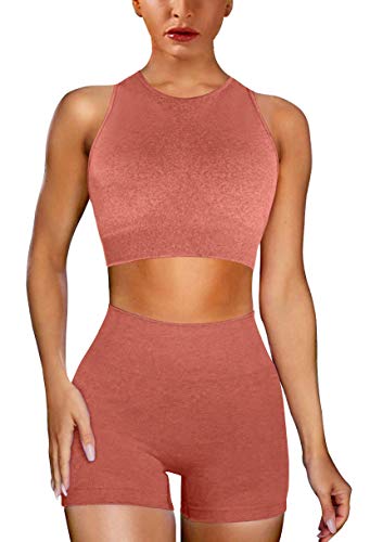 EUYZOU Damen-Workout-Set, nahtlos, 2-teilig, hohe Taille Cover